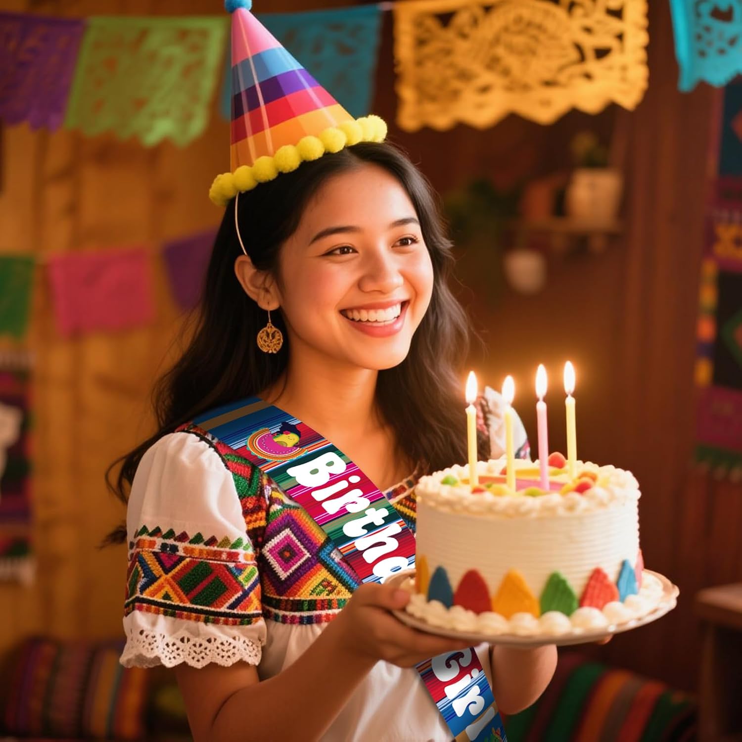 Mexican Birthday Girl Sash for Women - Fiesta Decor