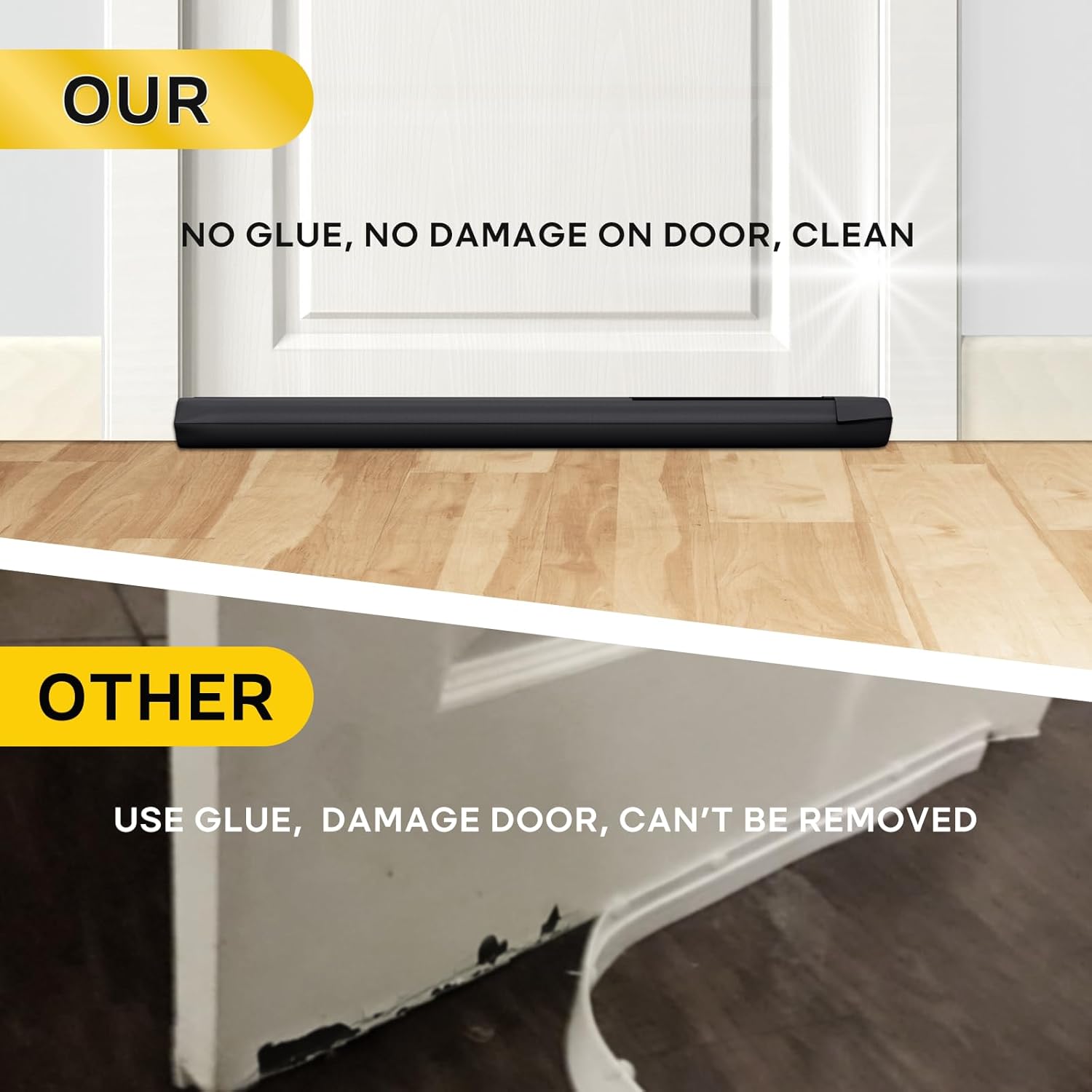 Comfyanno Under Door Draft Stopper Black 30-36 Inch
