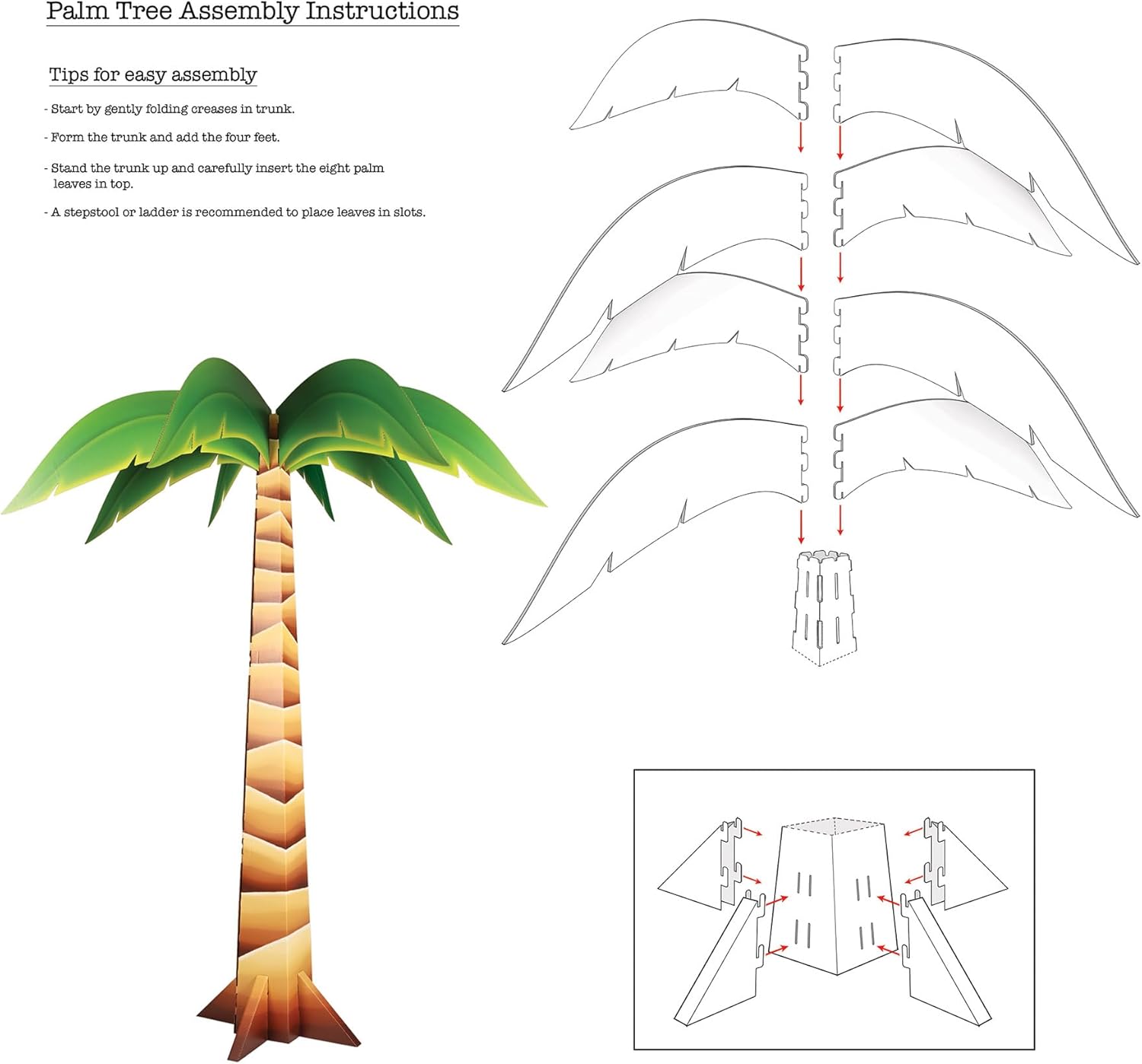 Beistle 73 x 6 3D Cardboard Palm Tree Prop