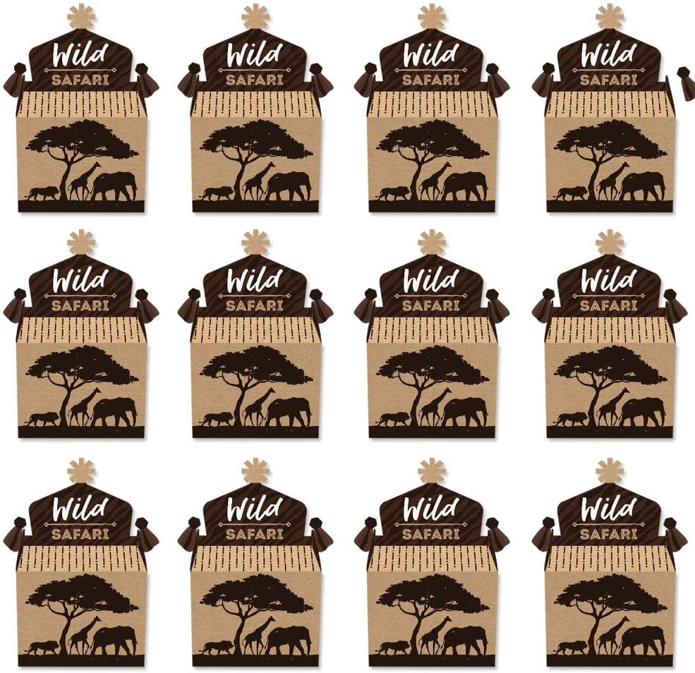 Big Dot of Happiness Wild Safari Treat Box Set of 12