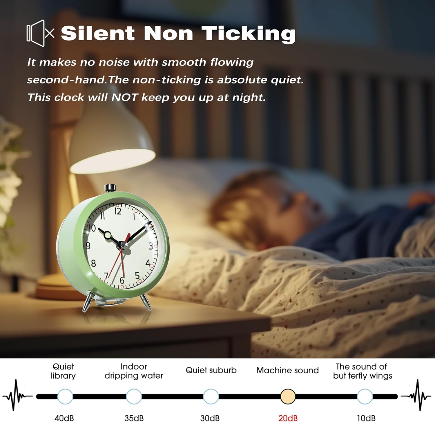 AYRELY 4 Inch Loud Analog Alarm Clock with Retro Design