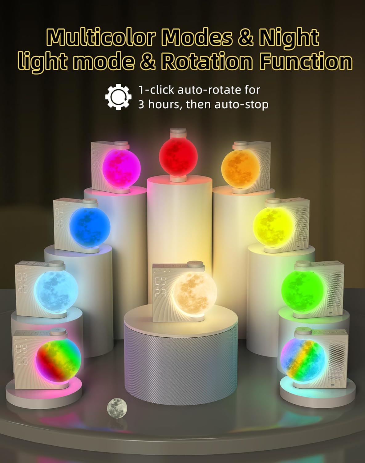 INSSISAIN Sunrise Alarm Clock with Moon Lamp and Nature Sounds