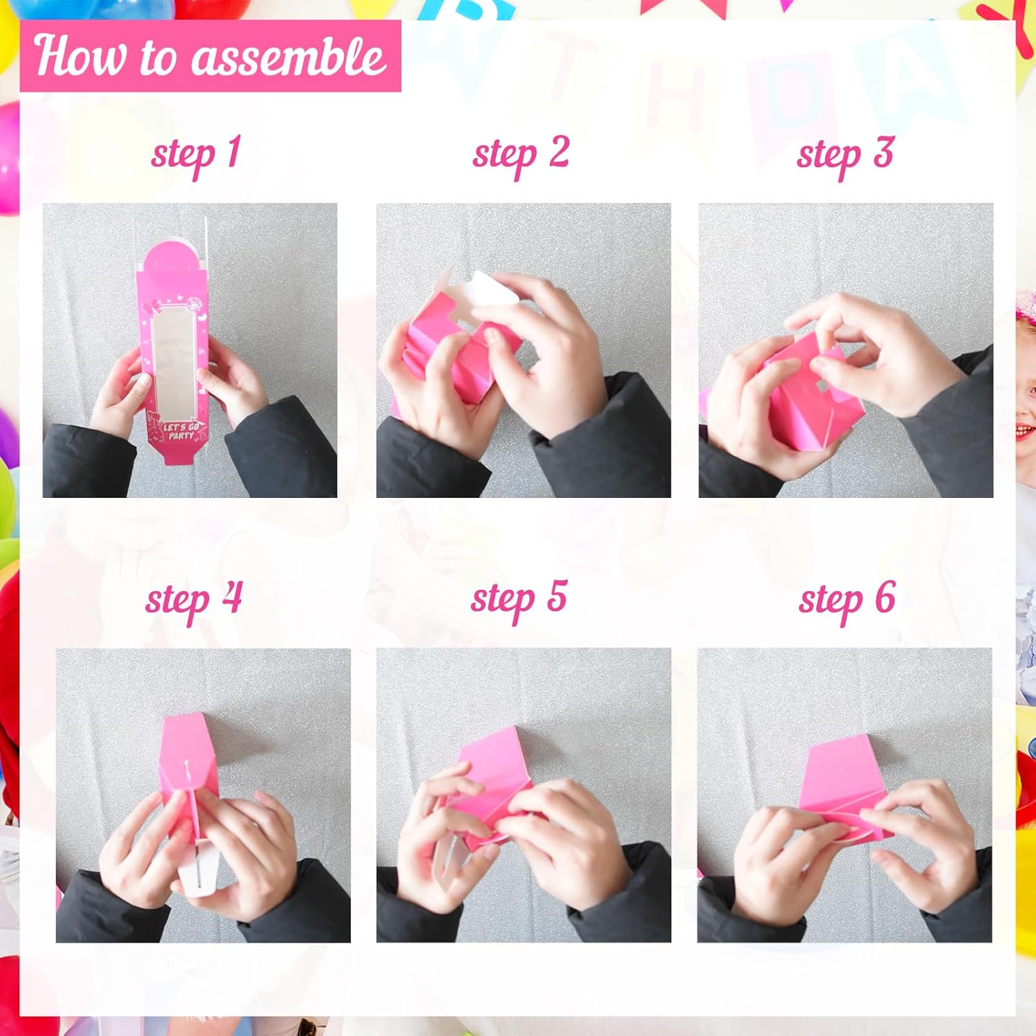 18 Pcs Hot Pink Girl Party Favor Boxes