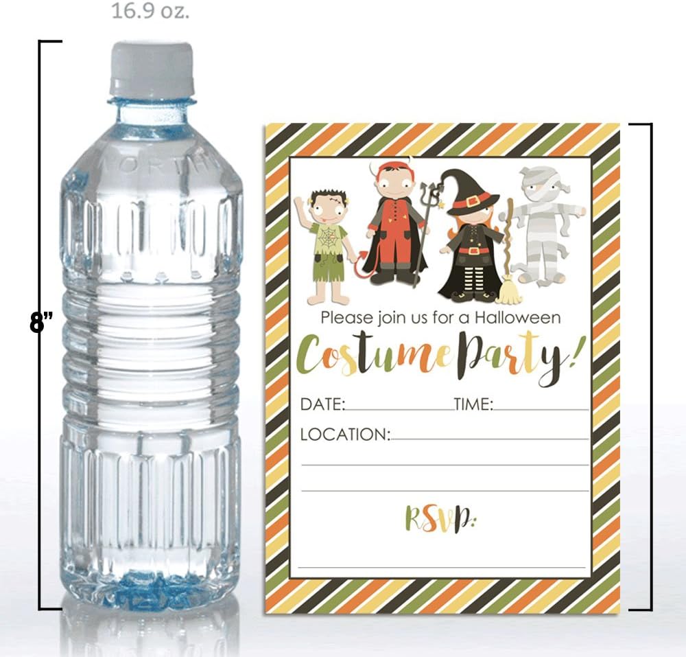 Halloween Costume Party Invitations 20pk 5x7 Fill-In Cards with Envelopes