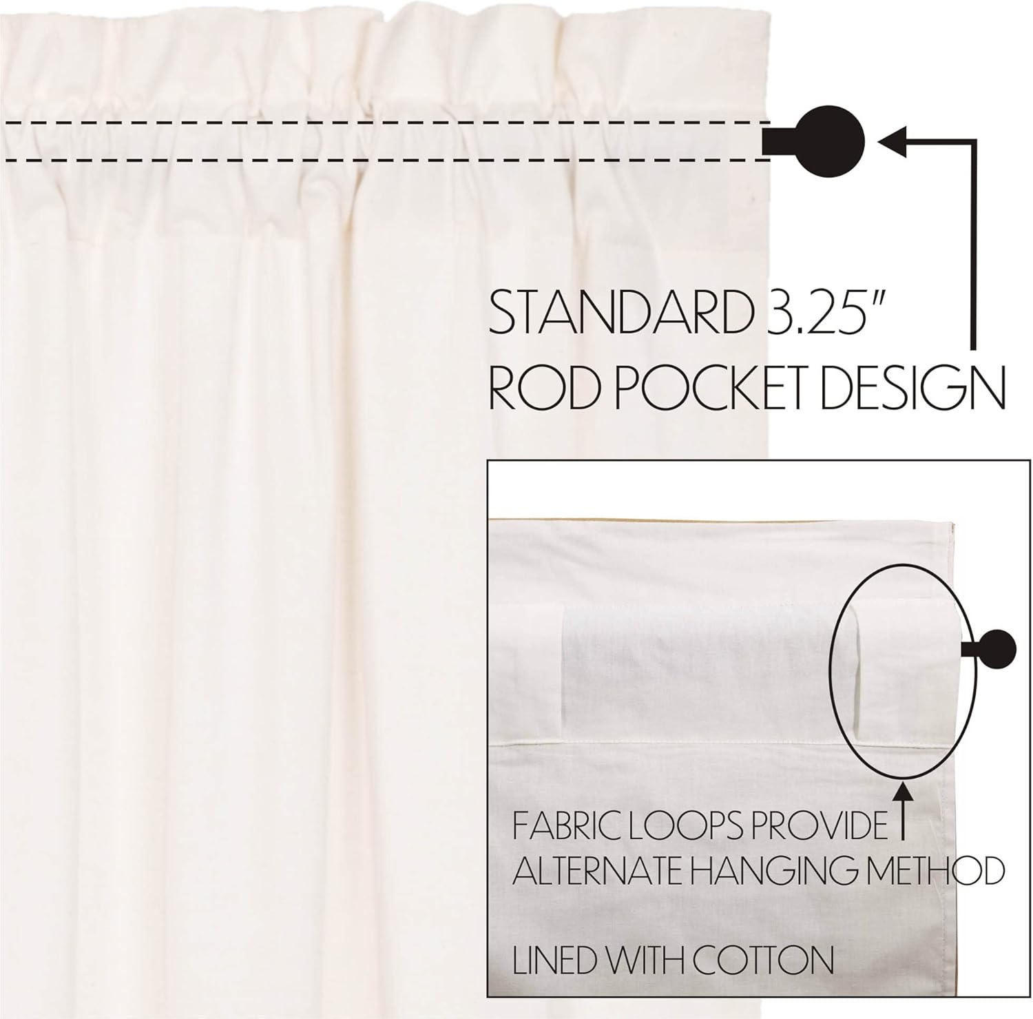 VHC Brands Farmhouse Prairie Curtains Panel Pair