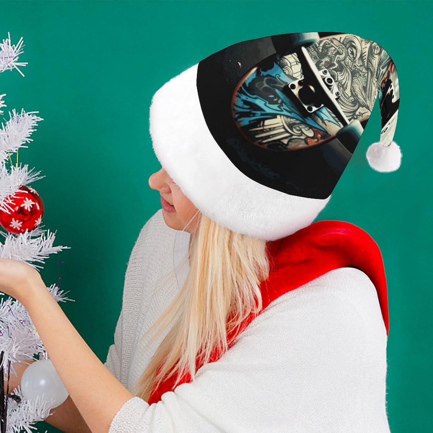Santa Hat Skateboard Christmas Party Headwear