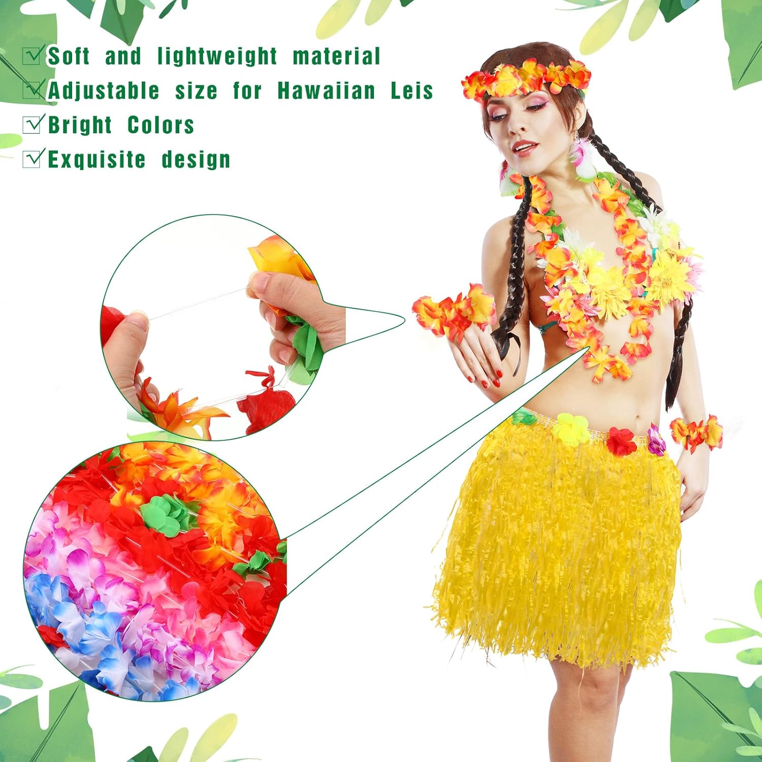 Blosssound 114 Pcs Hawaiian Luau Party Decorations Set