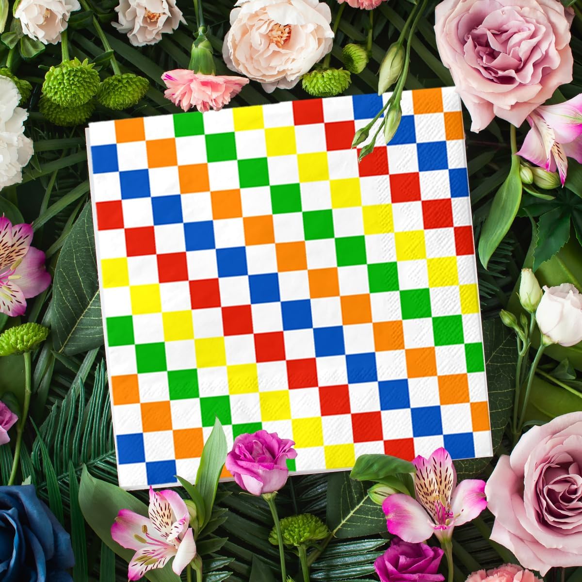 40Pcs Colorful Rainbow Napkins for Birthday Parties