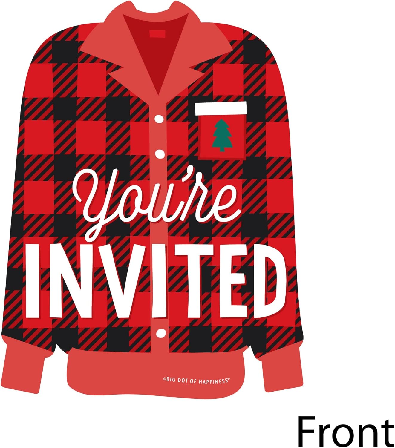 Big Dot of Happiness Christmas Pajamas Party Invitation Set of 12