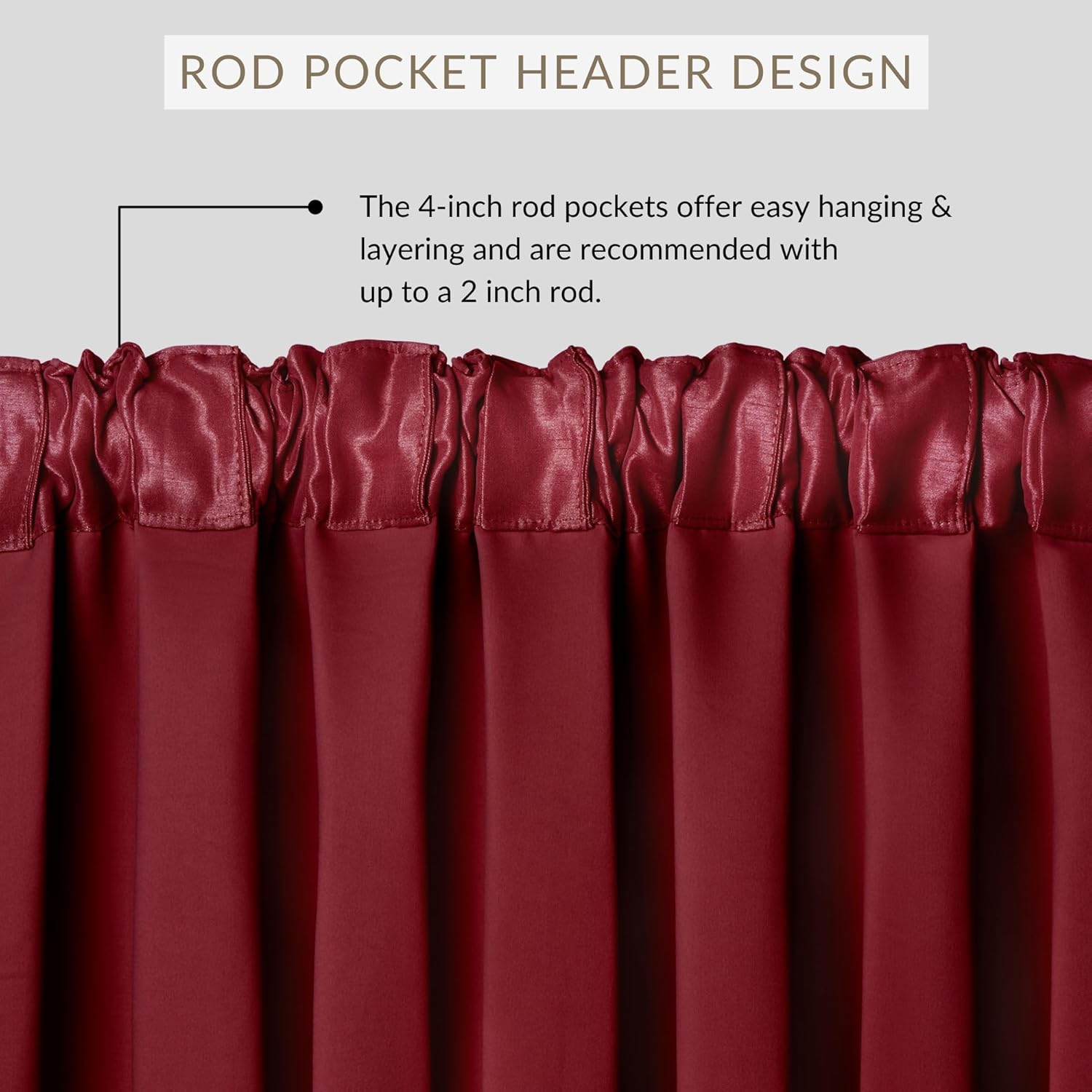 Elrene All Seasons Waterfall Valance 52x36 Red