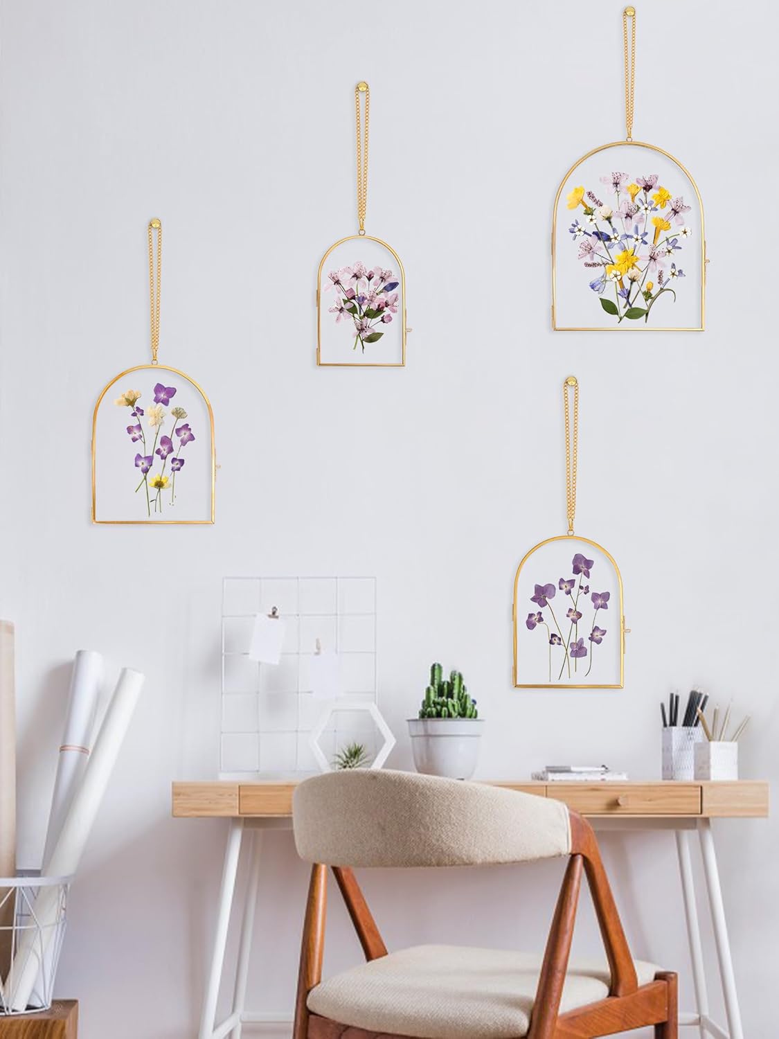 Redhugo Glass Pressed Flower Frame Wall Hanging