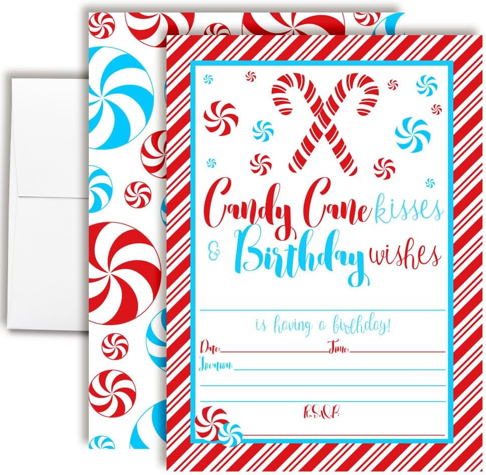 Christmas Invitations with Envelopes 20 Pack 5x7 Double Sided