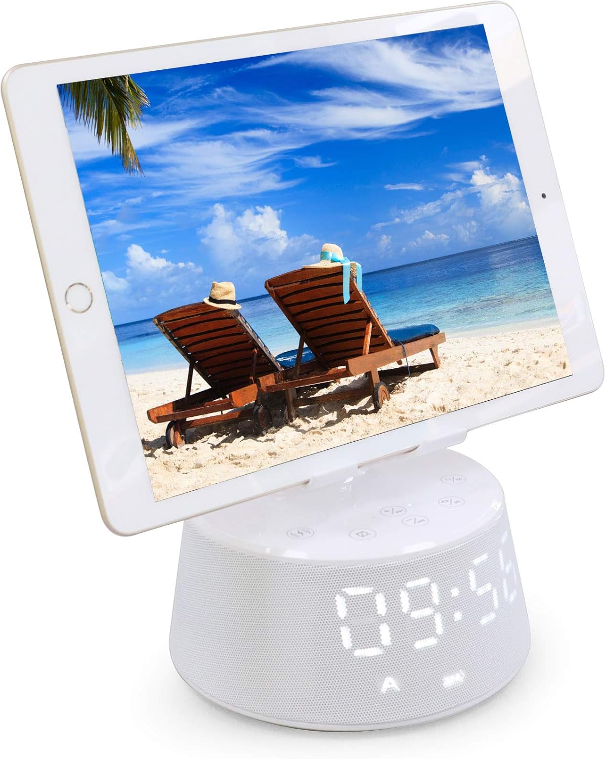 Emerson Wireless Charging Docking Station with Bluetooth Speaker and Alarm Clock