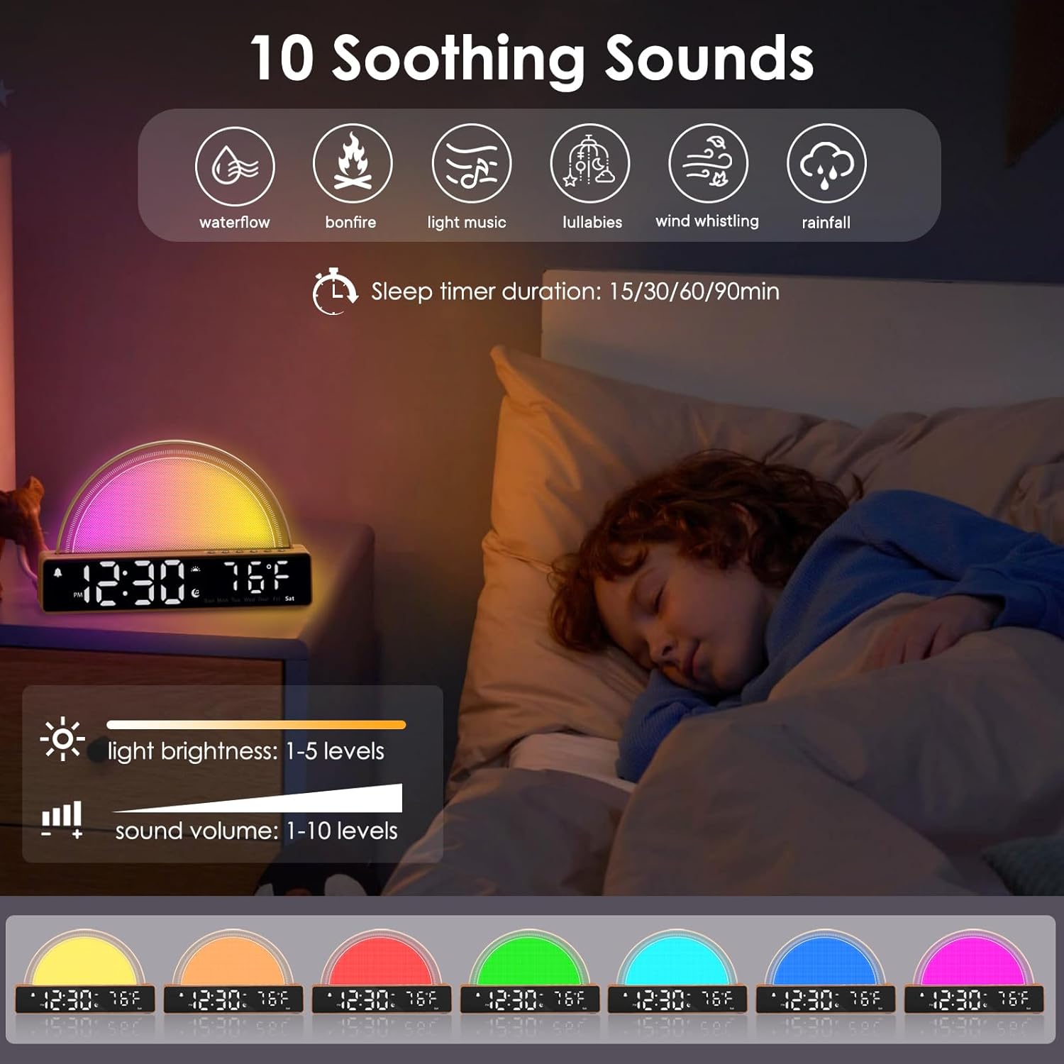 APUZOM Sunrise Alarm Clock with Light and Sound