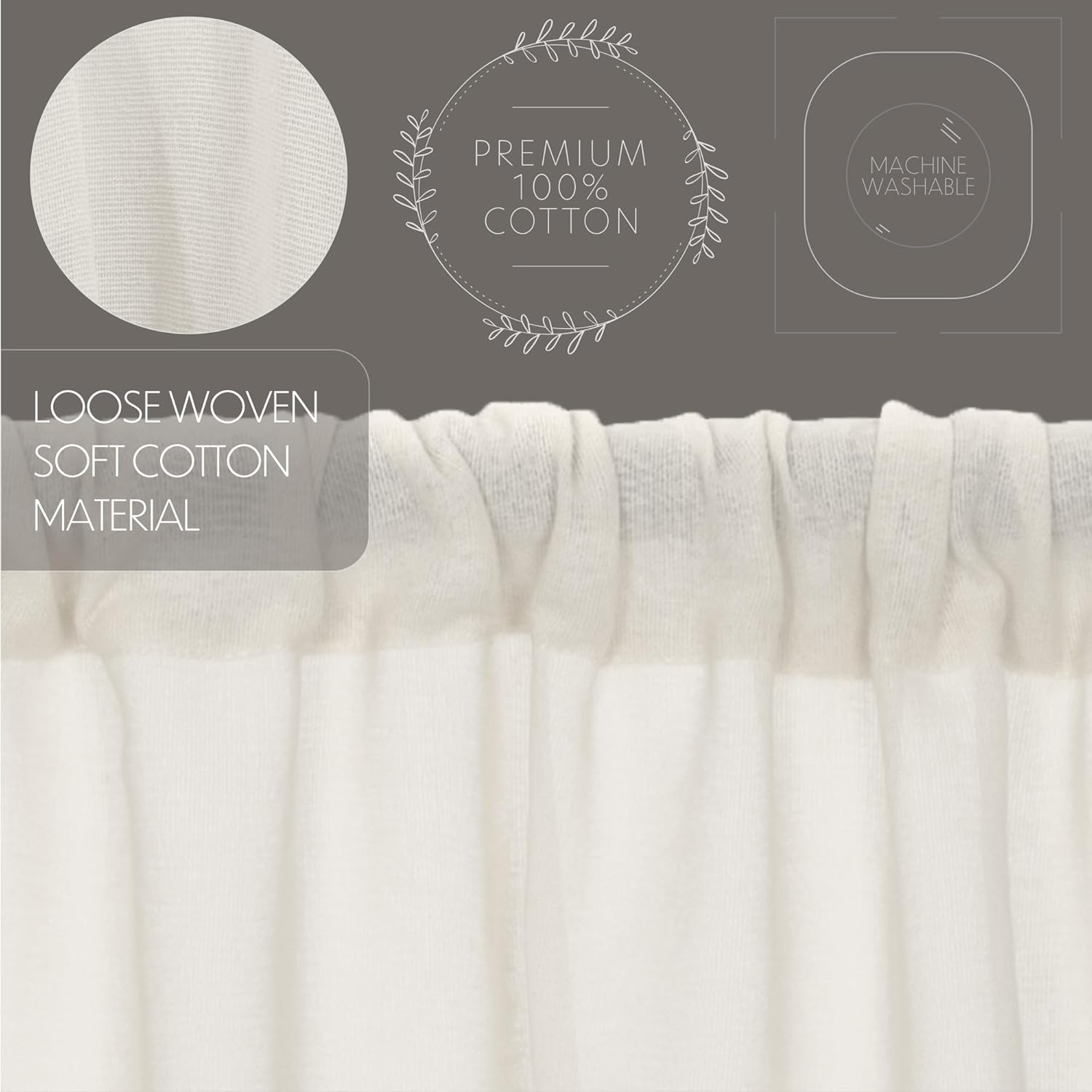 VHC Brands Antique White Tobacco Cloth Panels
