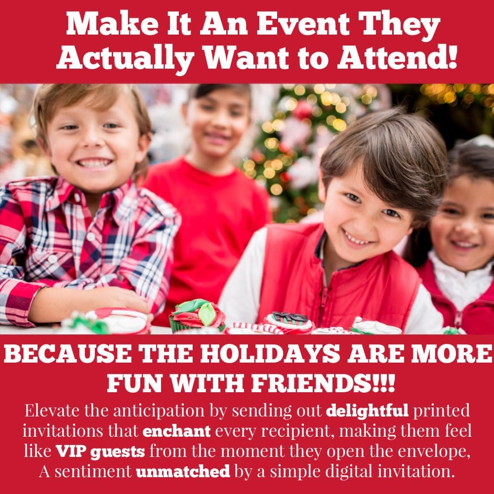Christmas Invitations with Envelopes 20 Pack 5x7 Double Sided