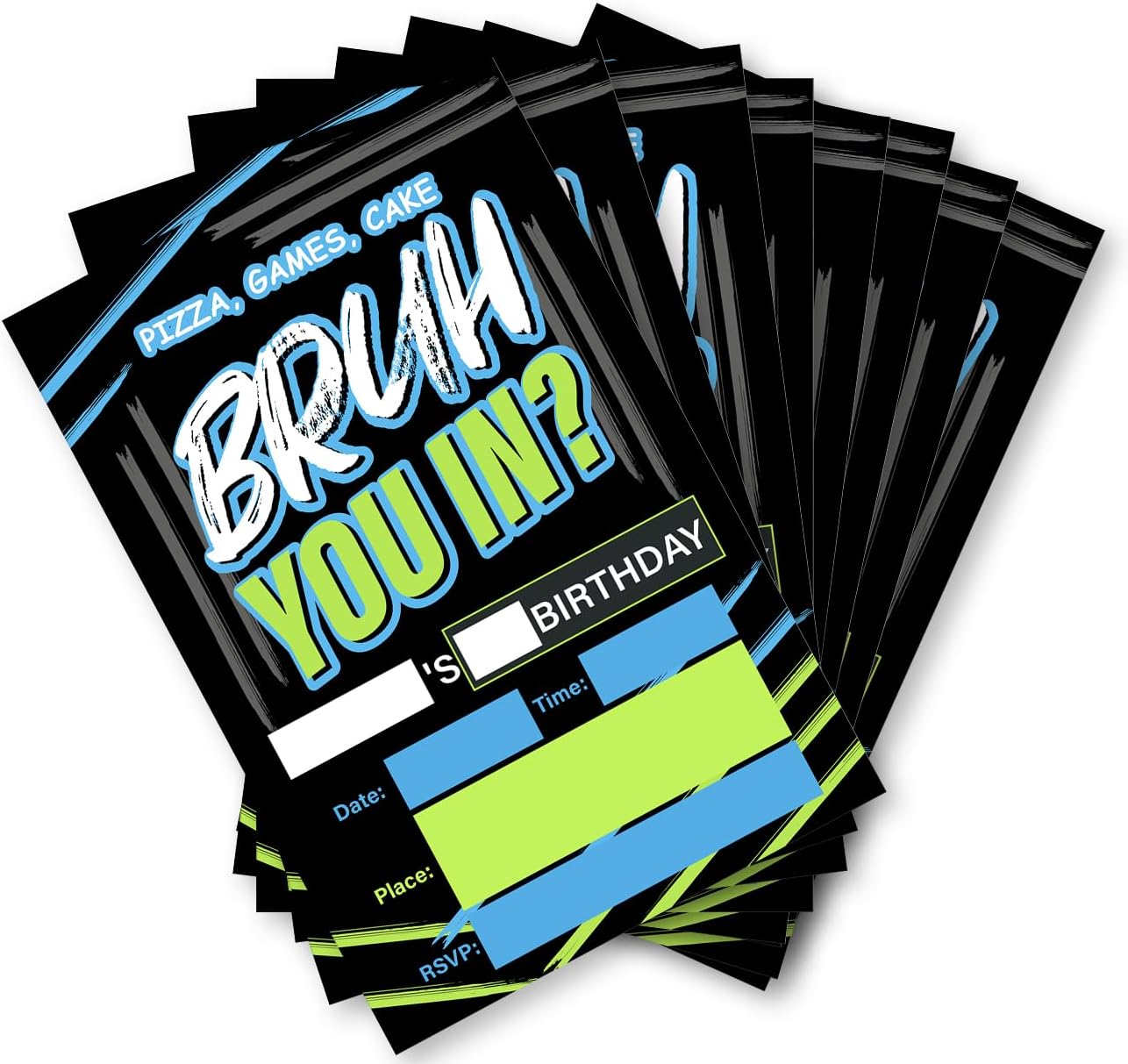 Soiceu Teen Boy Birthday Invitations with Envelopes Set of 20