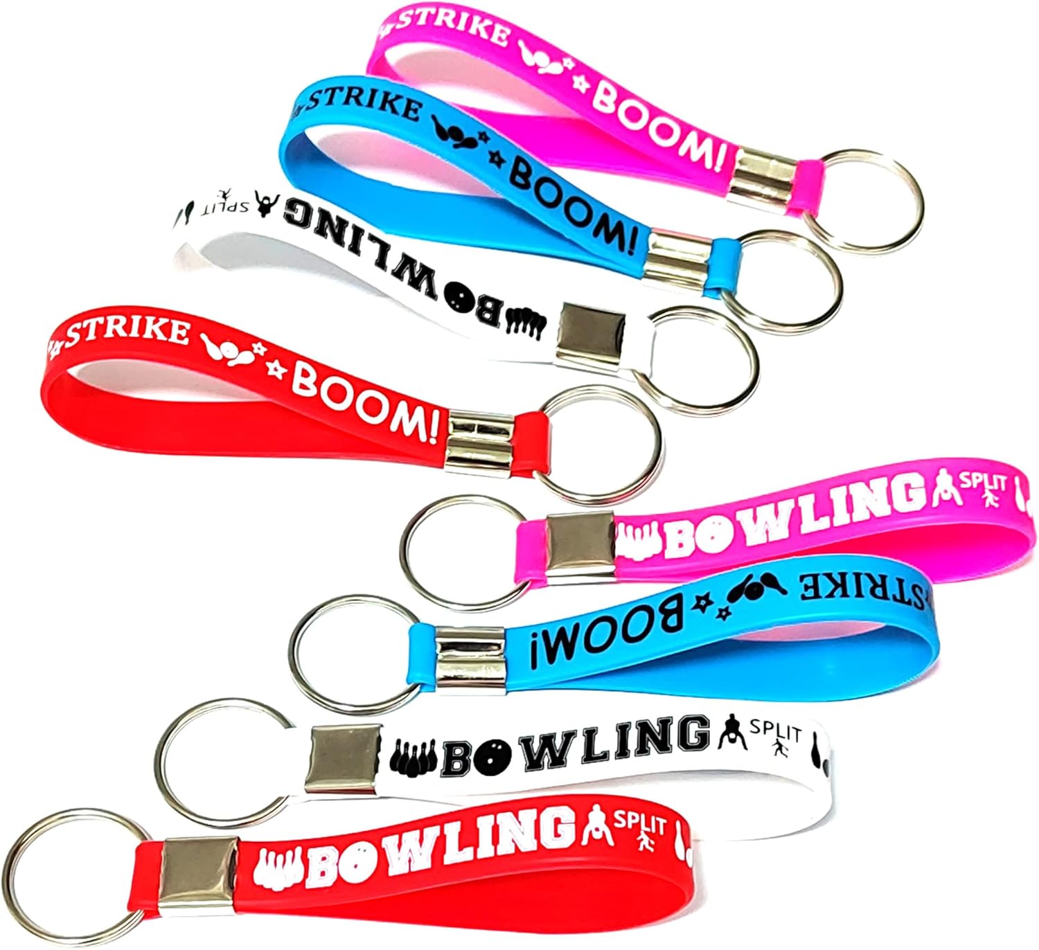Oringaga 24PCS Bowling Theme Silicone Keychains