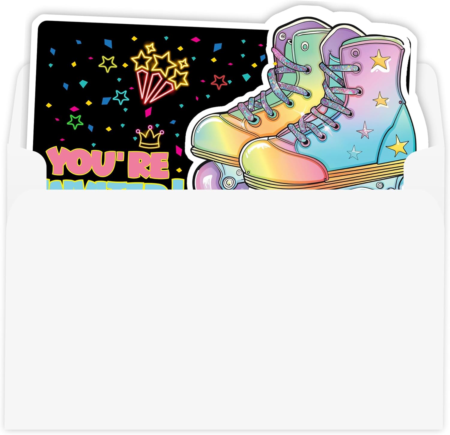 Roller Skating Party Invitation Cards Set of 30