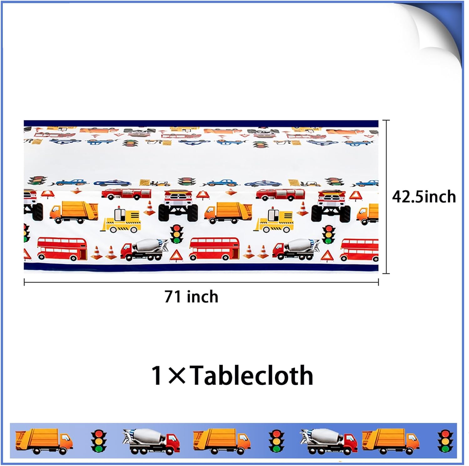 91 Pcs Transportation Party Decorations Plates Cups Napkins