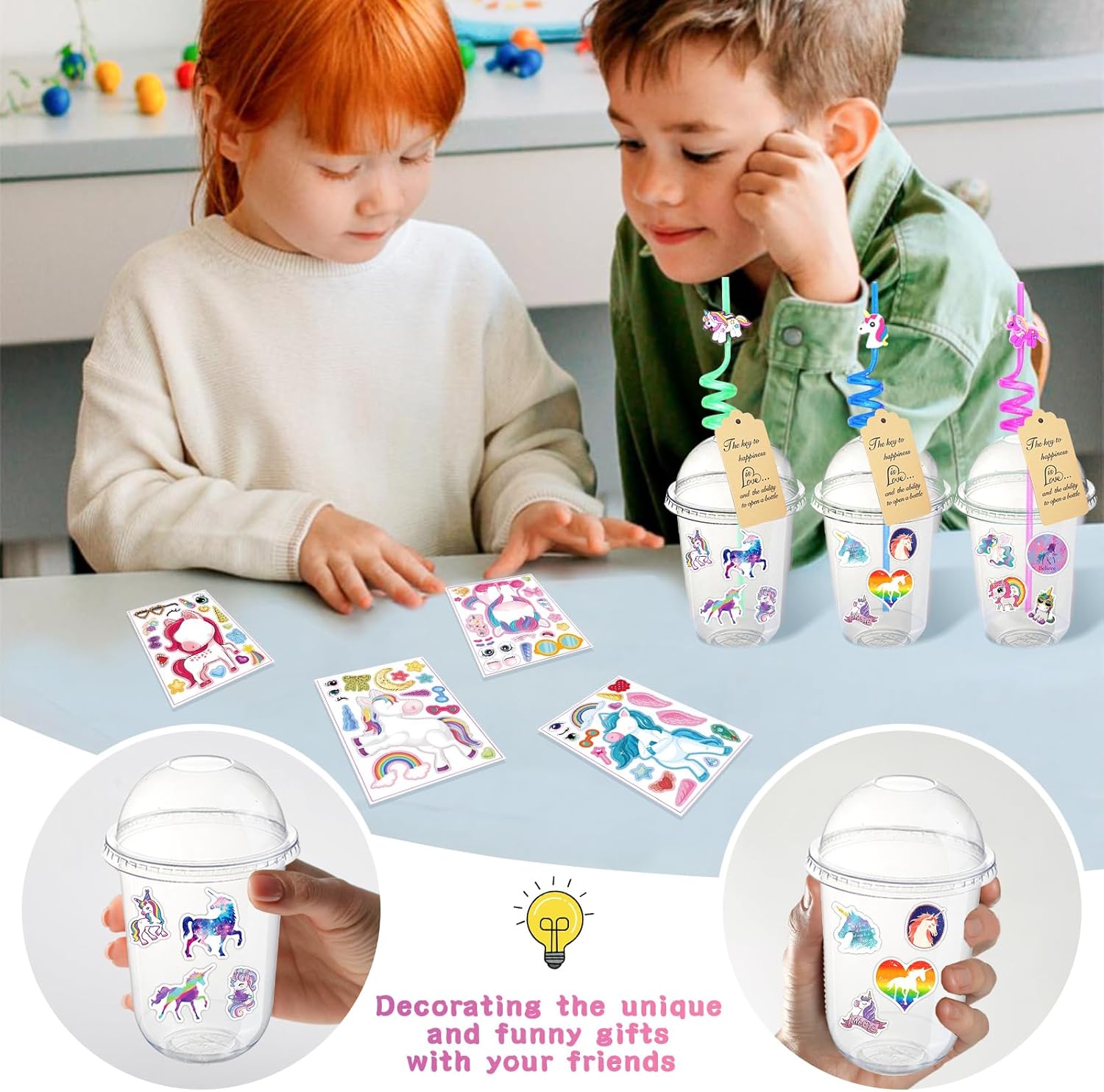 162Pcs Unicorn Party Favors and Decorations Pack