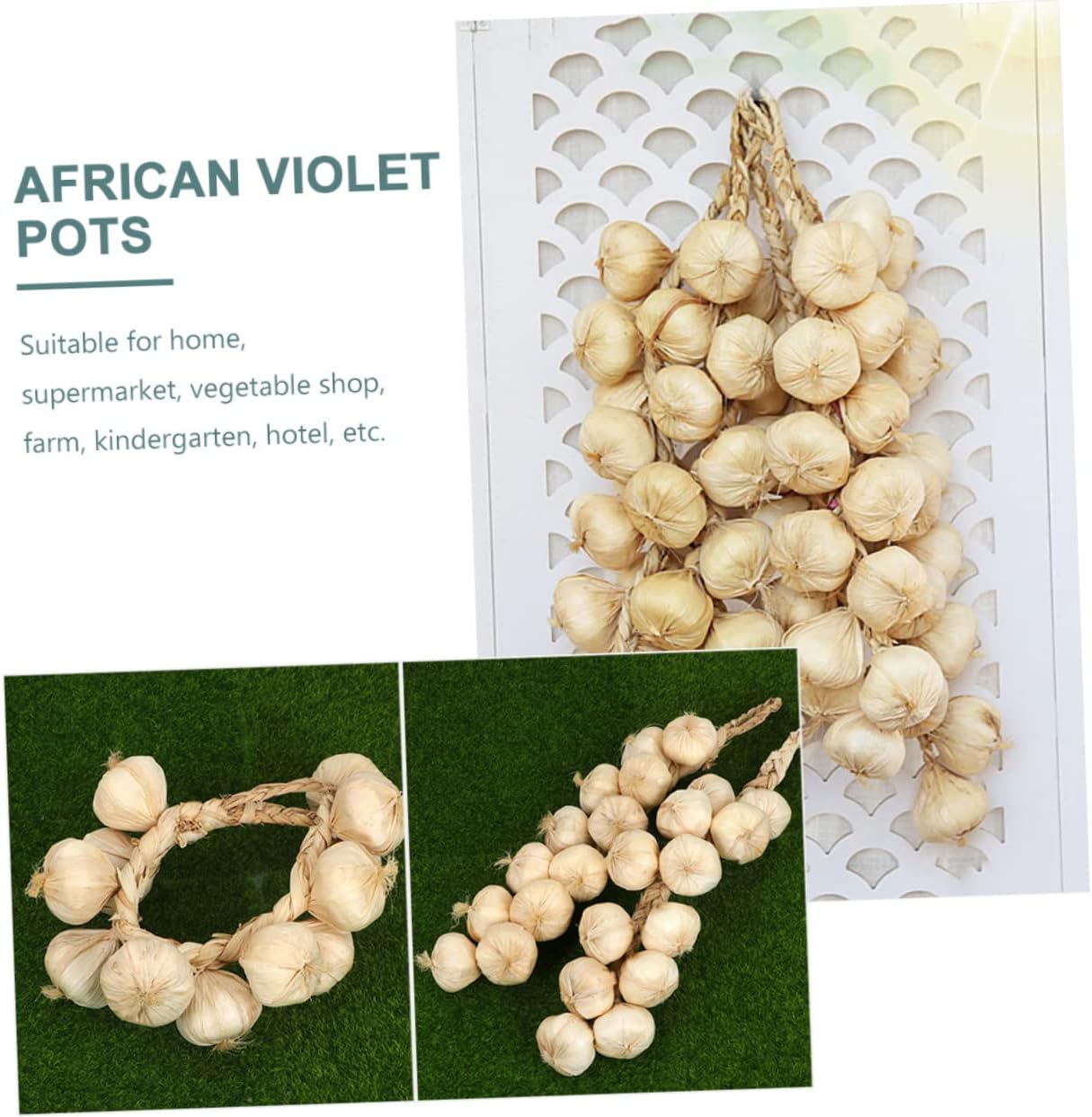 Cabilock 2Pcs Lifelike Garlic Wall Decor