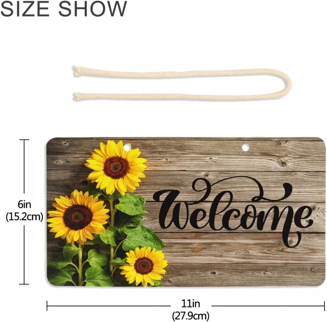 Vdsrup Vibrant Sunflowers Door Sign Wall Hanging Decor
