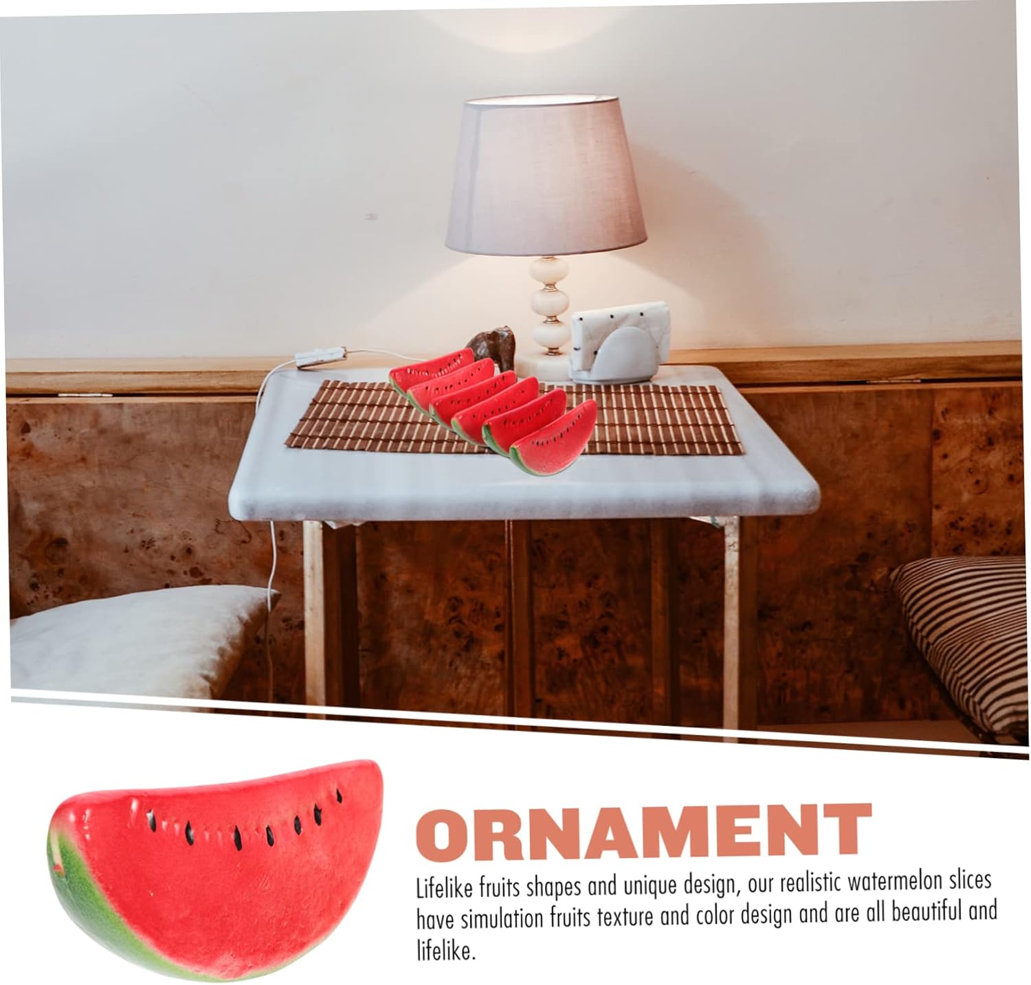 Zerodeko 6Pcs Lifelike Watermelon Slices Decorative Props