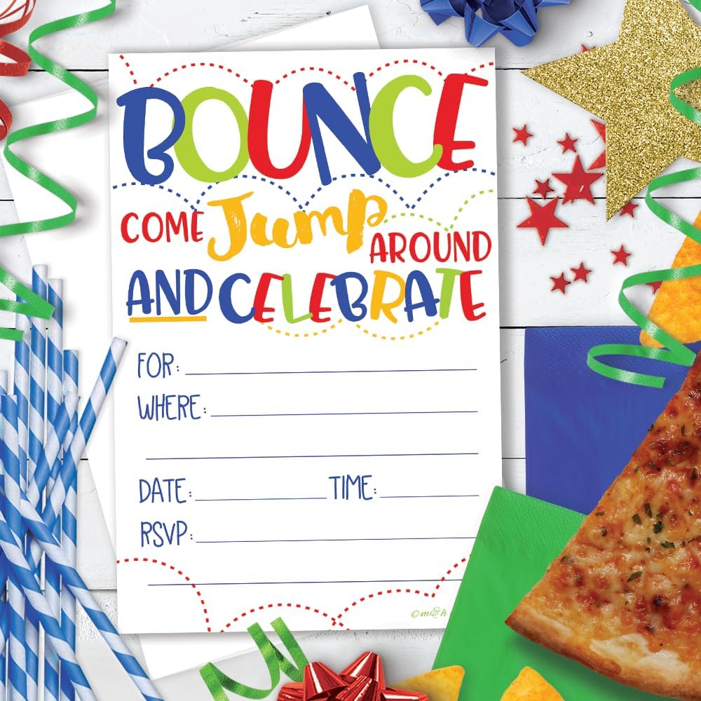 Bounce House Party Invitations 20 Count With Envelopes