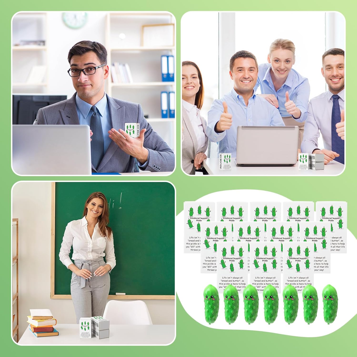 48 Piece Employee Appreciation Gift Set with Luminous Resin Pickles and Moss