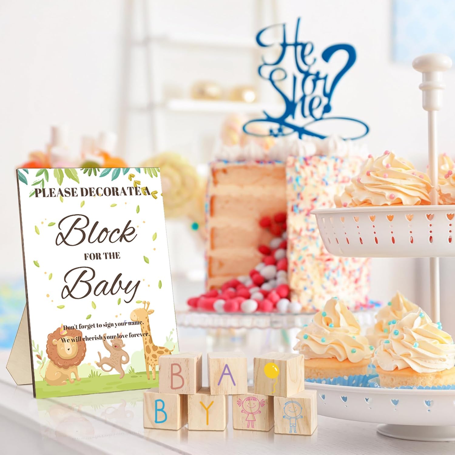 77PCS Baby Shower Games Kit with Blocks and Painters