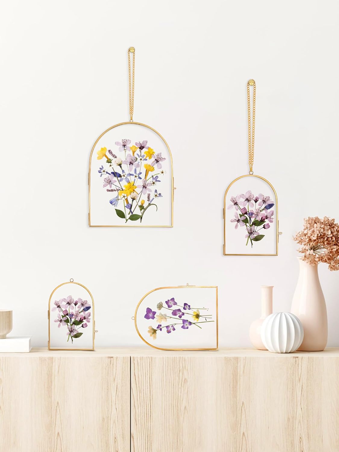 Redhugo Glass Pressed Flower Frame Wall Hanging