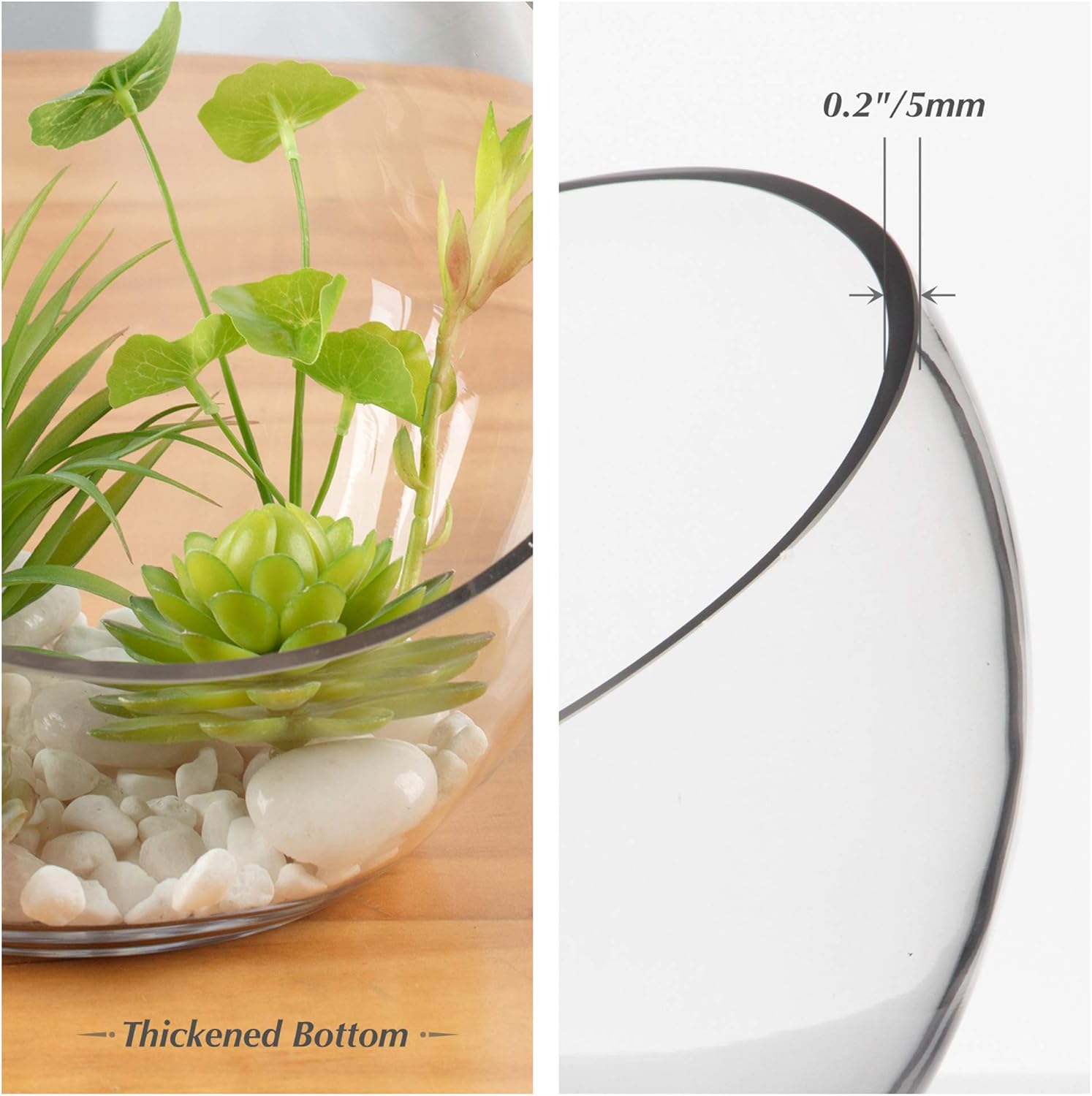 WGVI Clear Slant Cut Glass Vase 7 x 6 x 27 x 4