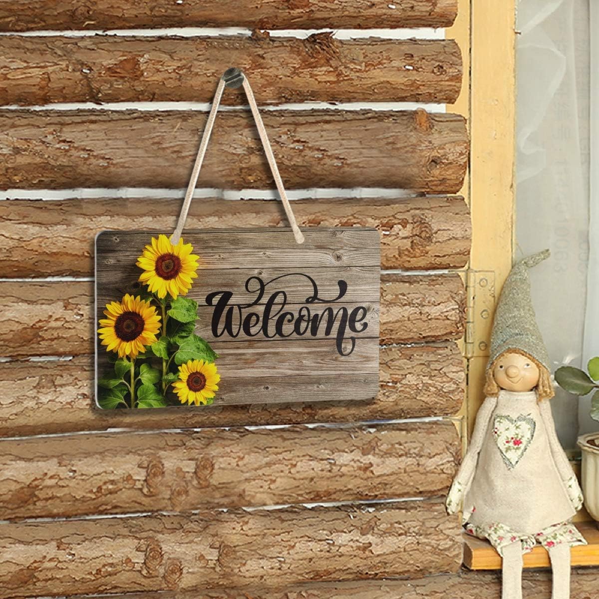 Vdsrup Vibrant Sunflowers Door Sign Wall Hanging Decor