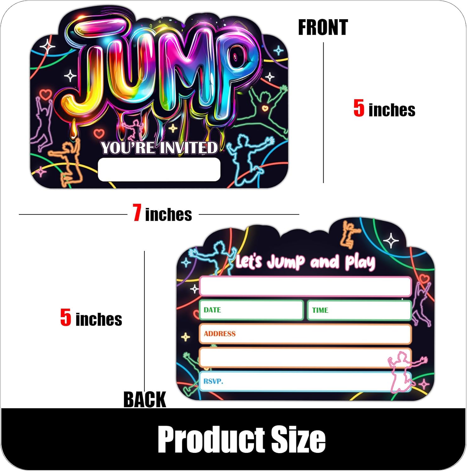 Lets Jump Birthday Invitations Set of 30 with Envelopes