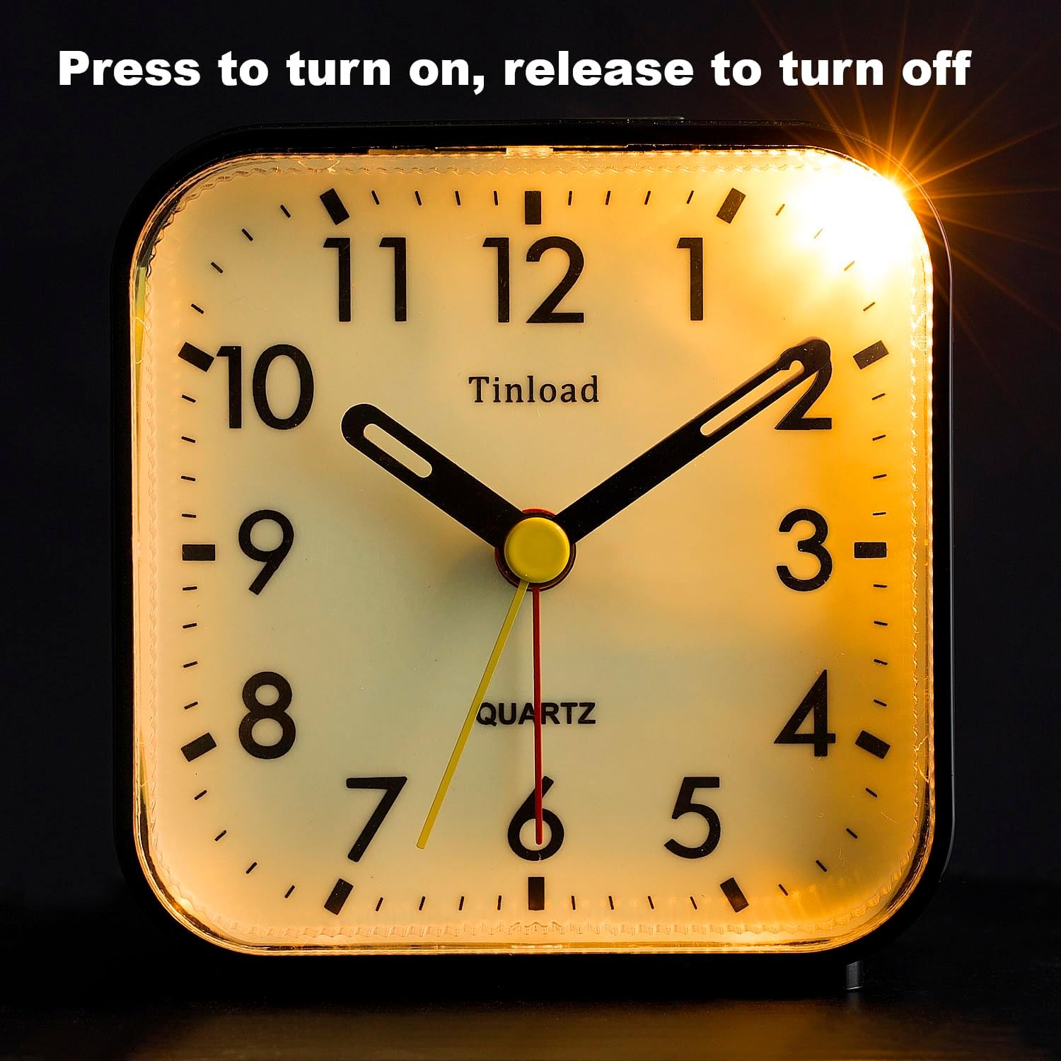 Glow in Dark Analog Alarm Clock with Silent Non-Ticking Design
