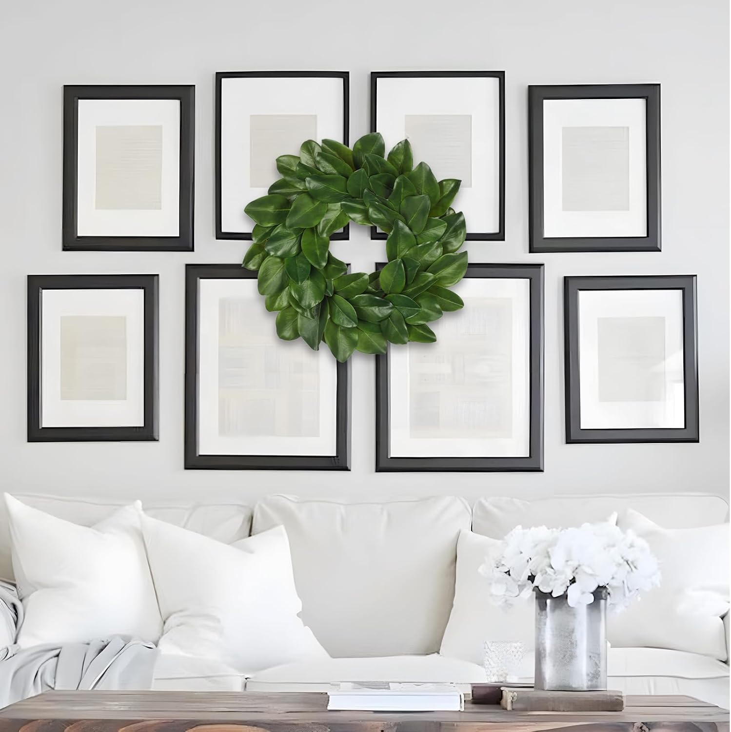 Briful 24 Inch Artificial Magnolia Wreath