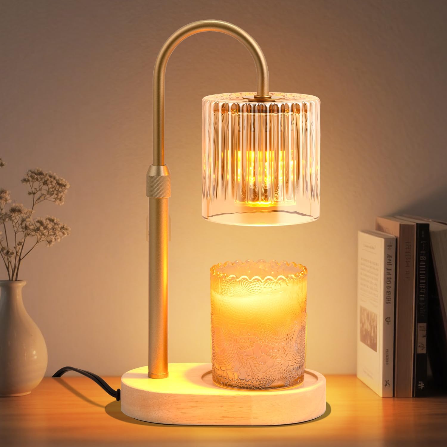 YDSP Candle Warmer Lamp with Timer Adjustable Height Modern Style