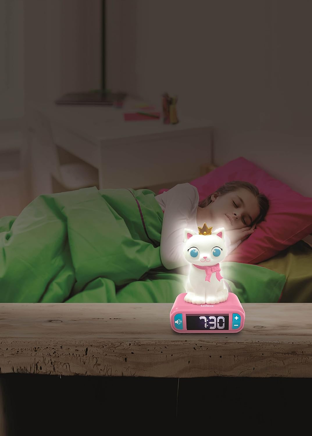 LEXiBOOK Kitten Alarm Clock with Night Light and Snooze