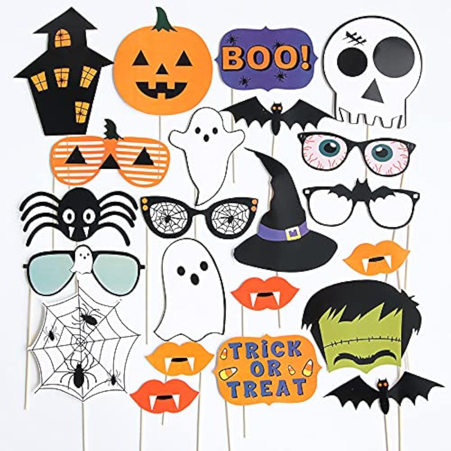 Halloween Photo Booth Props Set 22Pcs for Kids Adults