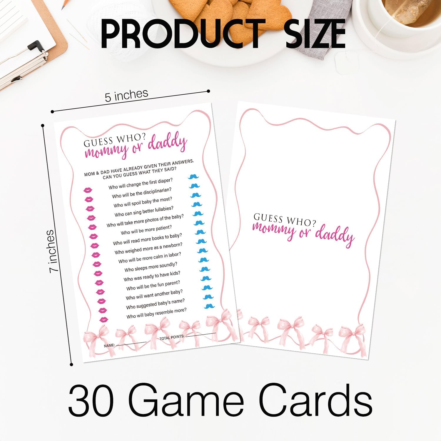 Whos Mommy or Daddy Baby Shower Game Cards
