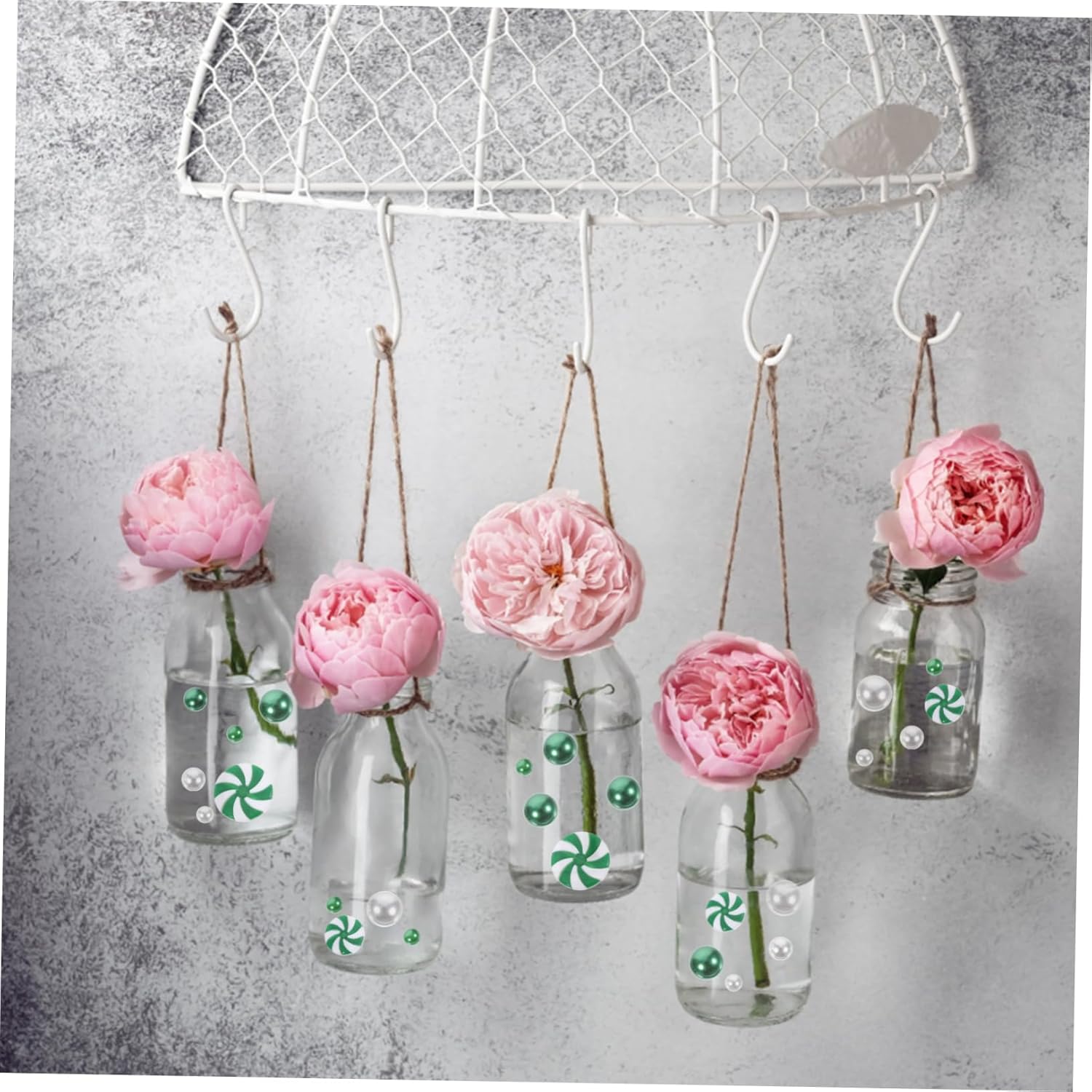 PRETYZOOM Christmas Floating Candle Decorations and Acrylic Beads Vase Filler