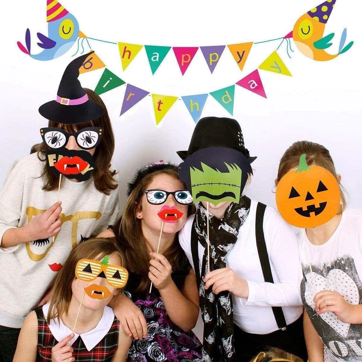 Halloween Photo Booth Props Set 22Pcs for Kids Adults
