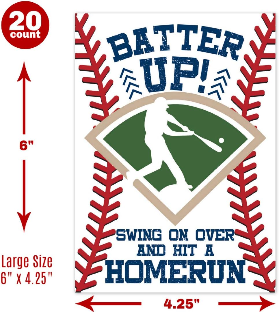 Baseball Birthday Invites 20 Count with Envelopes