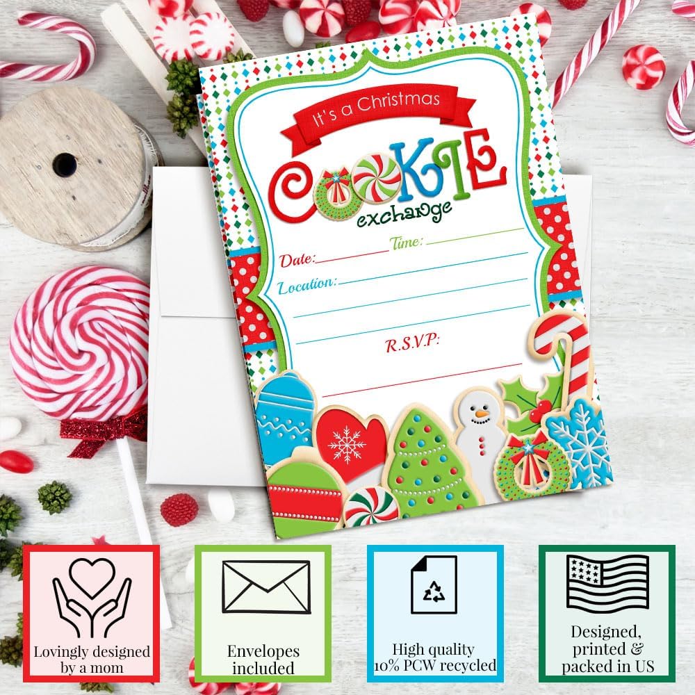 Amanda Creation Christmas Invitations 20 Pack with Envelopes