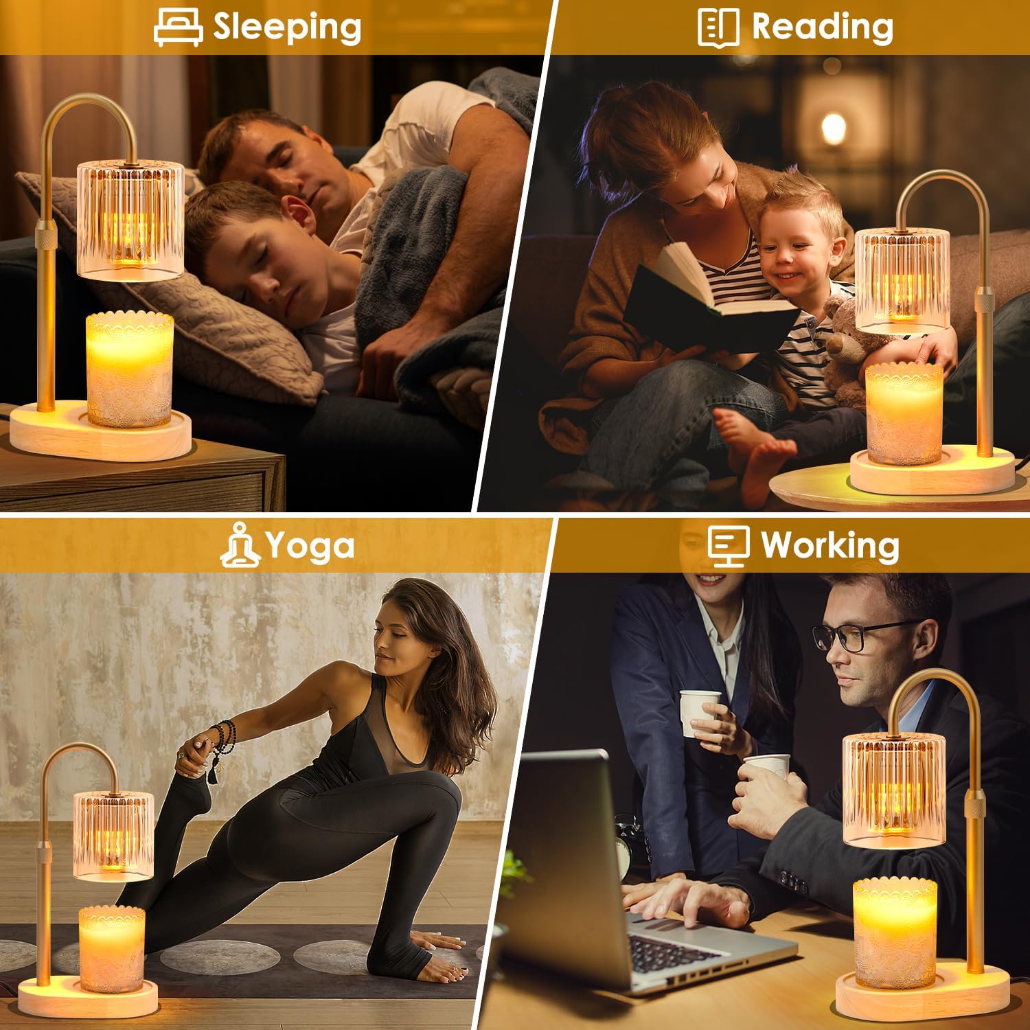 YDSP Candle Warmer Lamp with Timer Adjustable Height Modern Style