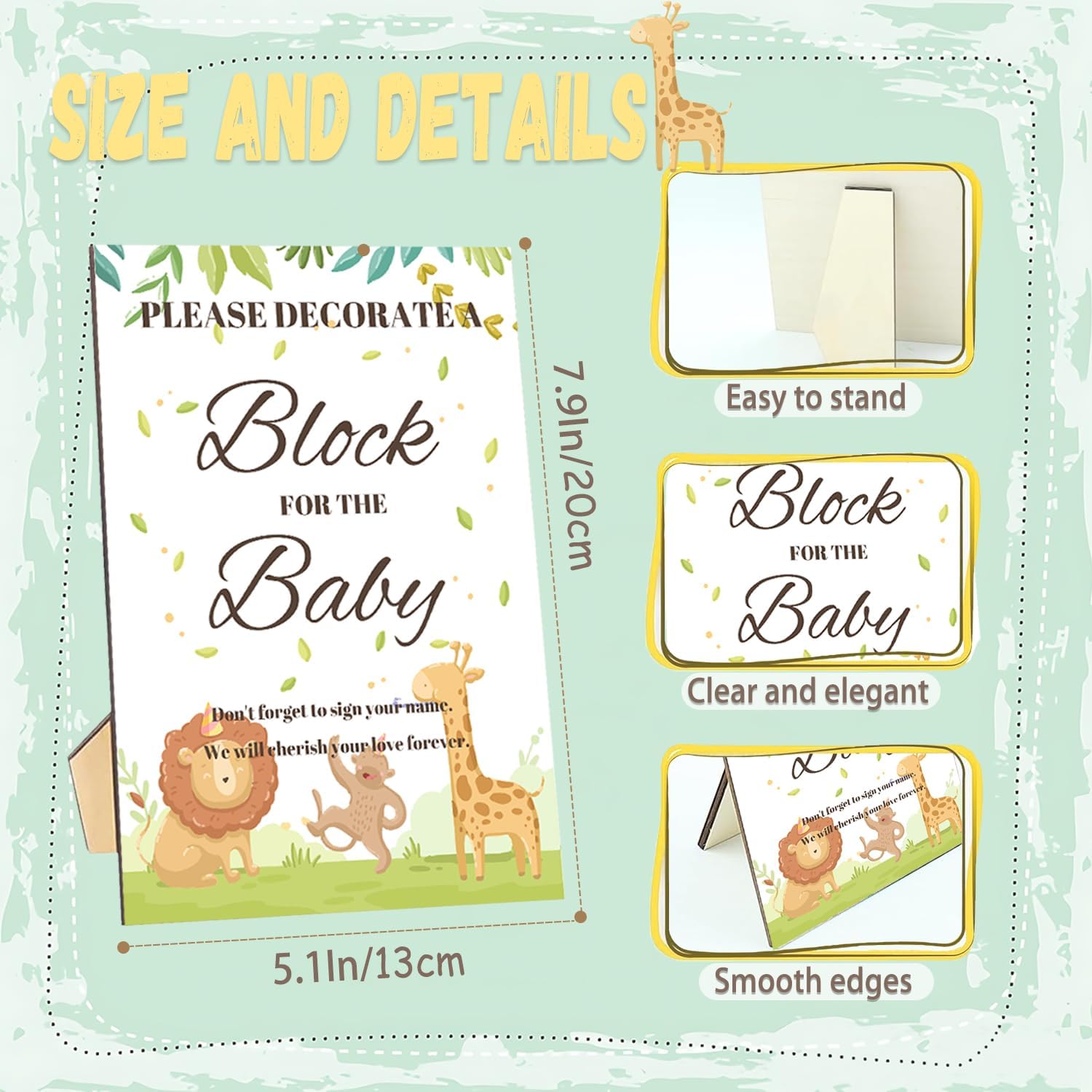 77PCS Baby Shower Games Kit with Blocks and Painters