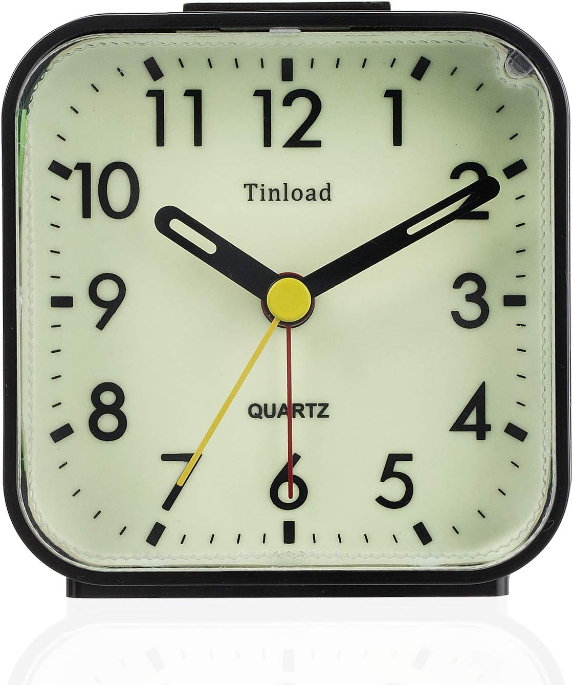 Glow in Dark Analog Alarm Clock with Silent Non-Ticking Design