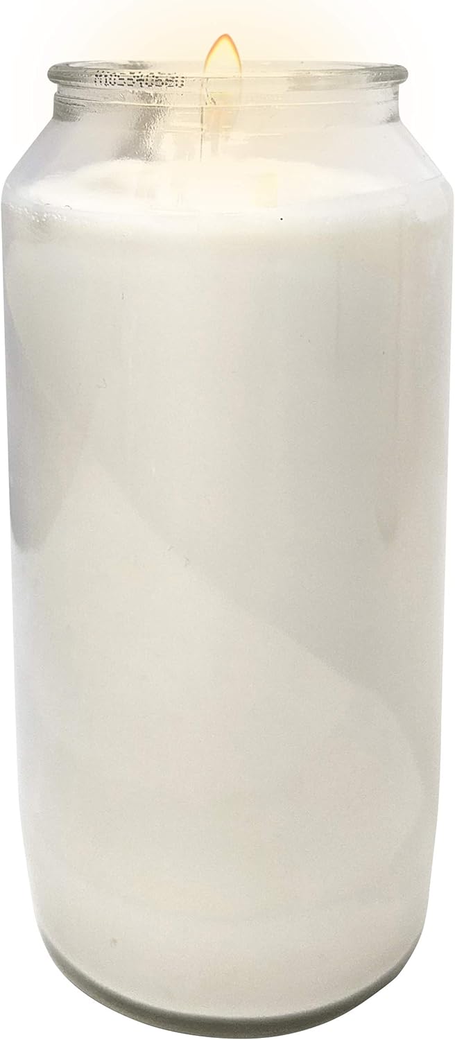 Hyoola 7 Day White Prayer Candle in Glass Jar