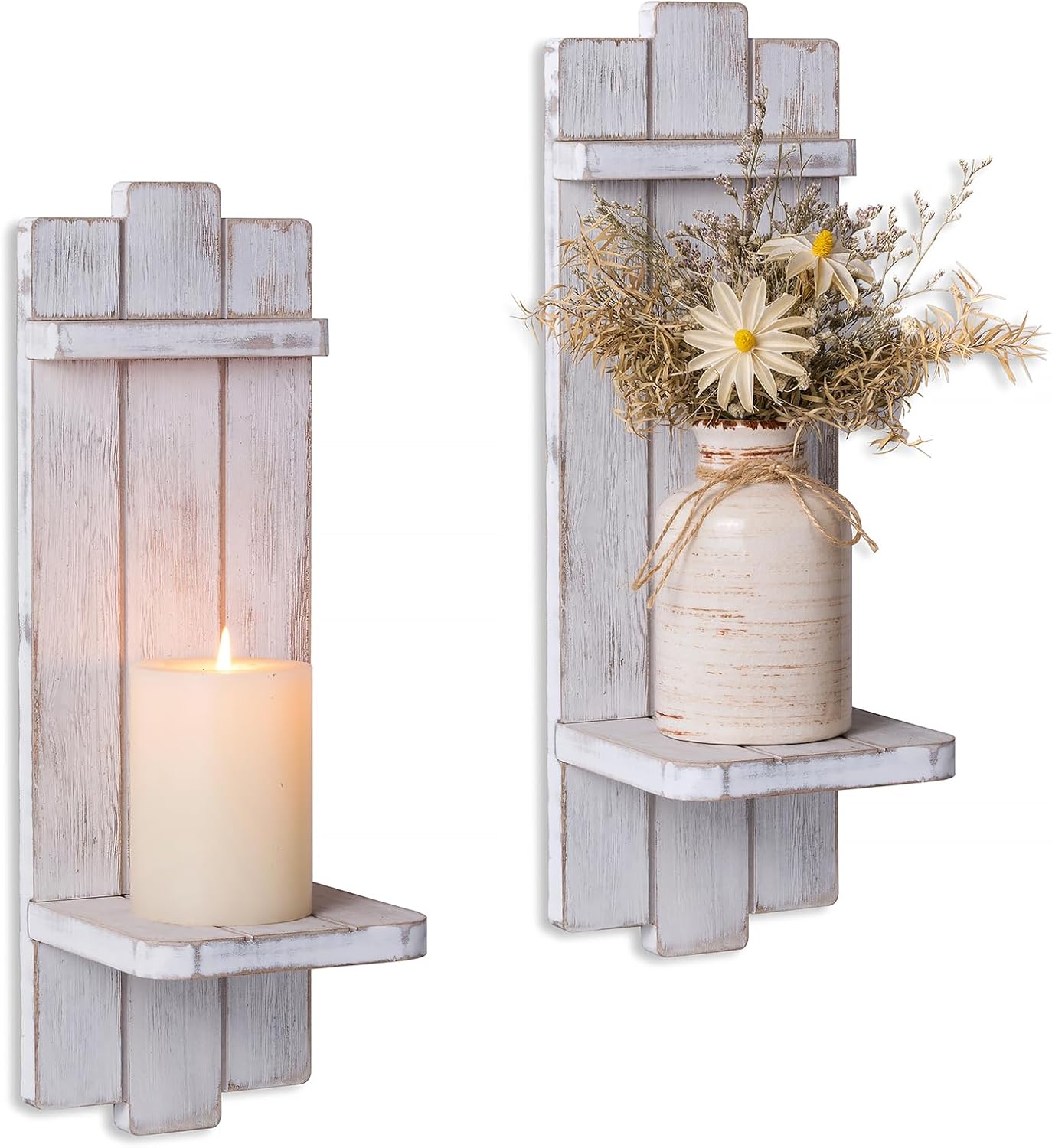Walasis Farmhouse Candle Sconces Wall Decor Set of Two